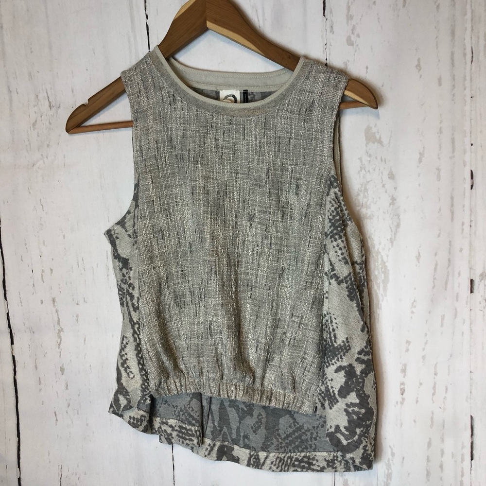 Anthropologie Knit Tank Top Hi Low Mixed Media